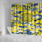 North Queensland Cowboys Rugby Shower Curtain Graffiti Typography Urban Camo Abstract Street Style