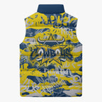 North Queensland Cowboys Rugby Sleeveless Puffer Jacket Graffiti Typography Urban Camo Abstract Street Style