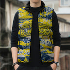 North Queensland Cowboys Rugby Sleeveless Puffer Jacket Graffiti Typography Urban Camo Abstract Street Style
