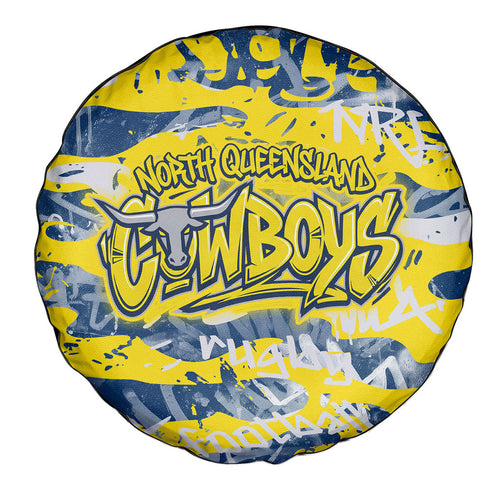 North Queensland Cowboys Rugby Spare Tire Cover Graffiti Typography Urban Camo Abstract Street Style