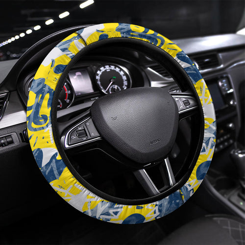 North Queensland Cowboys Rugby Steering Wheel Cover Graffiti Typography Urban Camo Abstract Street Style
