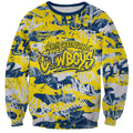 North Queensland Cowboys Rugby Sweatshirt Graffiti Typography Urban Camo Abstract Street Style