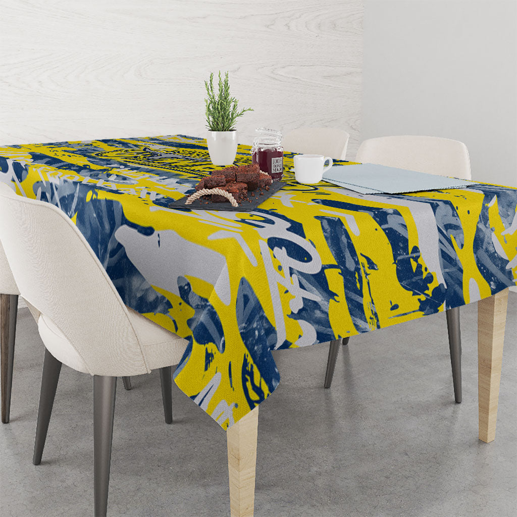 North Queensland Cowboys Rugby Tablecloth Graffiti Typography Urban Camo Abstract Street Style