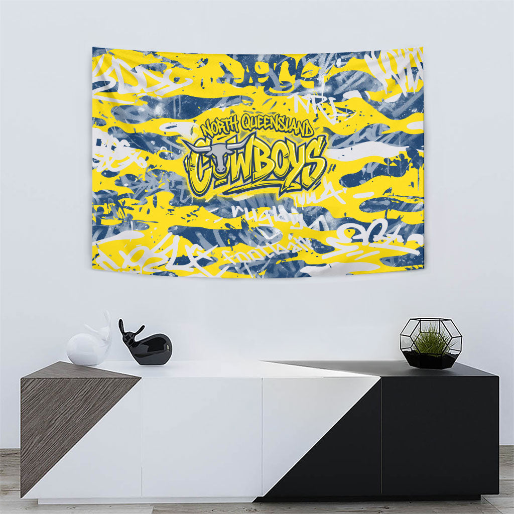 North Queensland Cowboys Rugby Tapestry Graffiti Typography Urban Camo Abstract Street Style