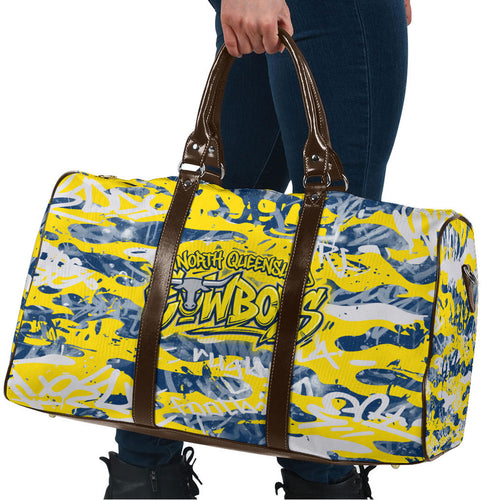North Queensland Cowboys Rugby Travel Bag Graffiti Typography Urban Camo Abstract Street Style