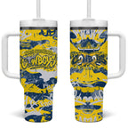 North Queensland Cowboys Rugby Tumbler With Handle Graffiti Typography Urban Camo Abstract Street Style