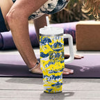 North Queensland Cowboys Rugby Tumbler With Handle Graffiti Typography Urban Camo Abstract Street Style