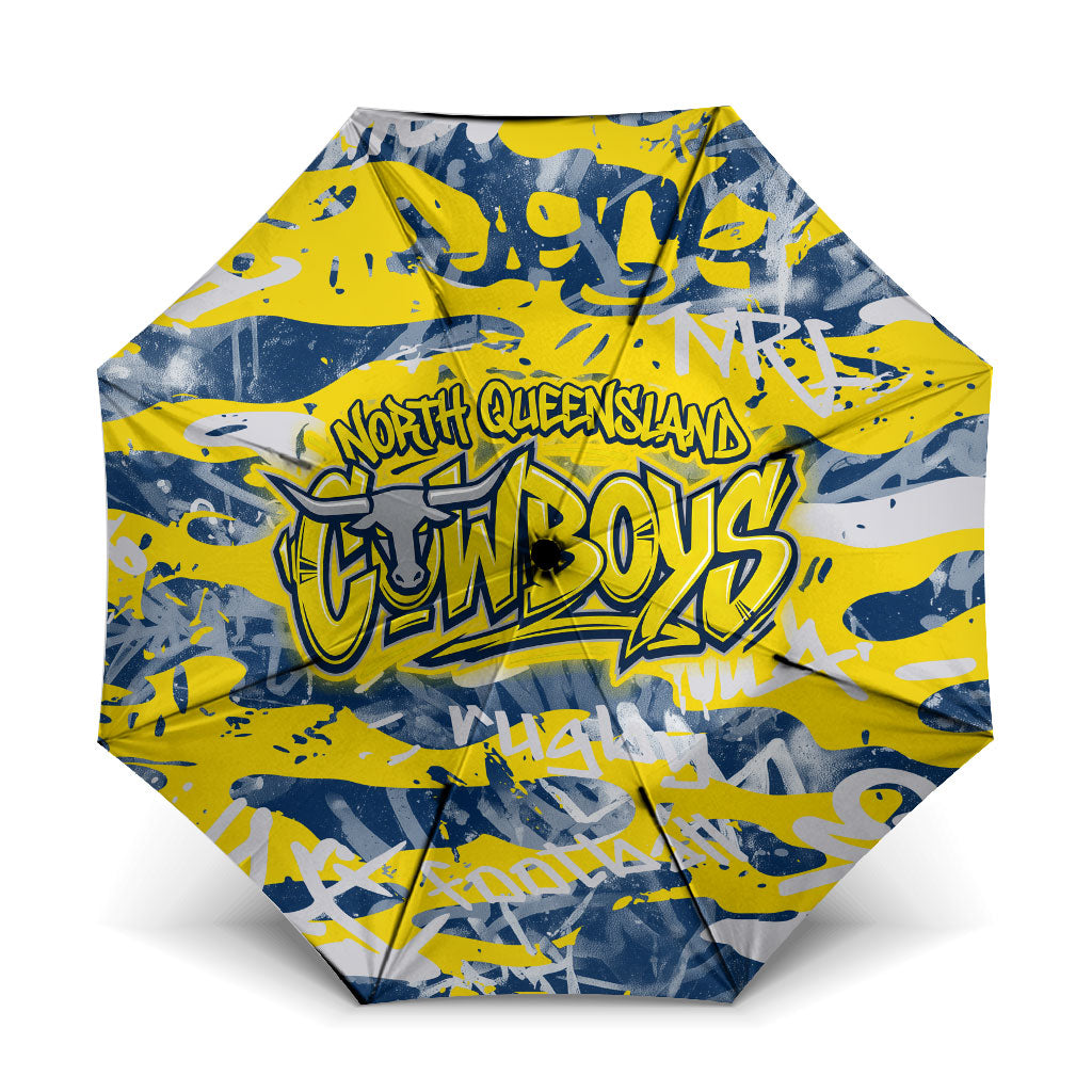 North Queensland Cowboys Rugby Umbrella Graffiti Typography Urban Camo Abstract Street Style