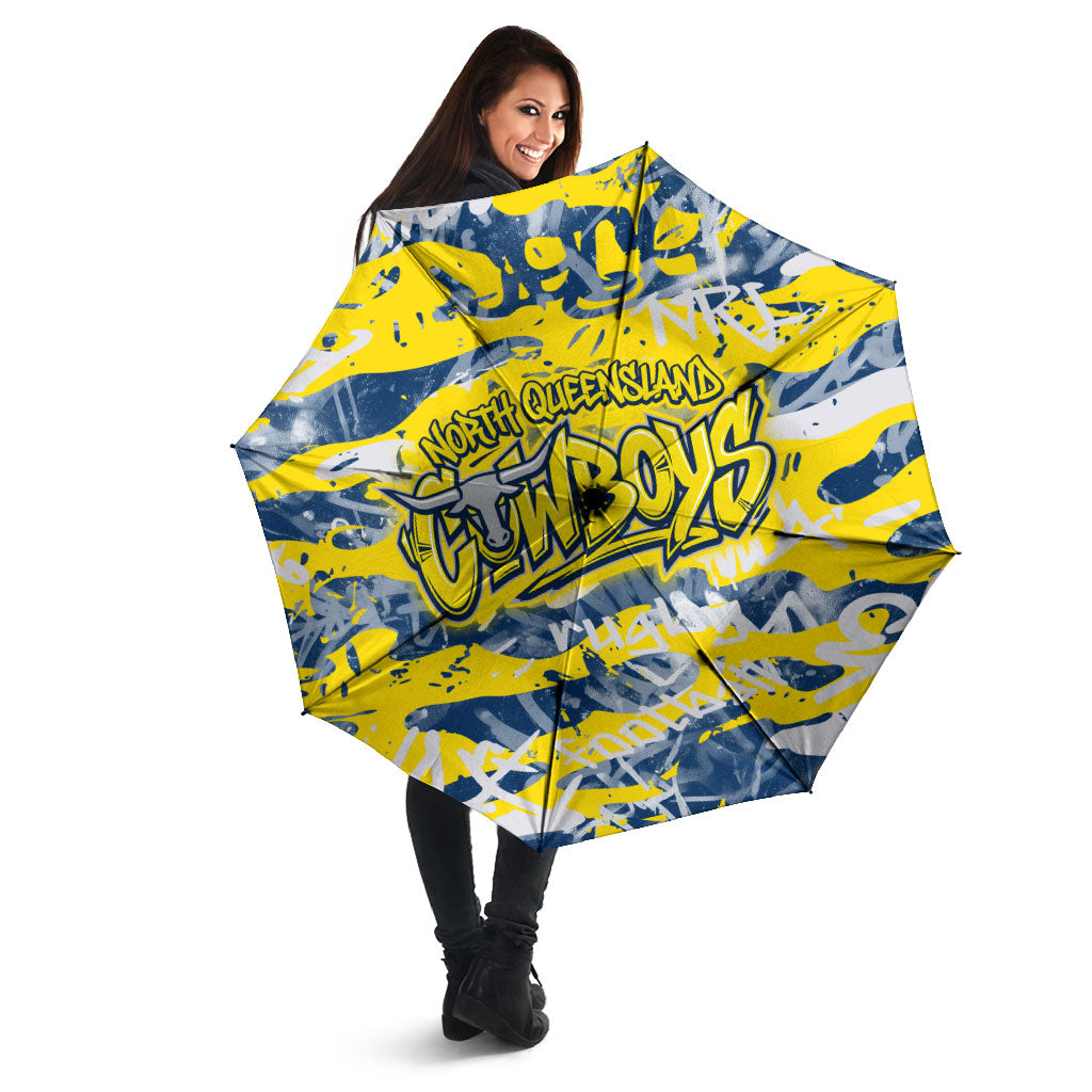 North Queensland Cowboys Rugby Umbrella Graffiti Typography Urban Camo Abstract Street Style