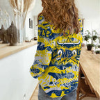North Queensland Cowboys Rugby Women Casual Shirt Graffiti Typography Urban Camo Abstract Street Style