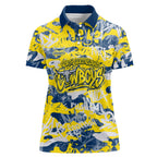 North Queensland Cowboys Rugby Women Polo Shirt Graffiti Typography Urban Camo Abstract Street Style