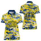 North Queensland Cowboys Rugby Women Polo Shirt Graffiti Typography Urban Camo Abstract Street Style