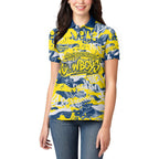 North Queensland Cowboys Rugby Women Polo Shirt Graffiti Typography Urban Camo Abstract Street Style
