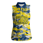 North Queensland Cowboys Rugby Women Sleeveless Polo Shirt Graffiti Typography Urban Camo Abstract Street Style