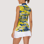 North Queensland Cowboys Rugby Women Sleeveless Polo Shirt Graffiti Typography Urban Camo Abstract Street Style