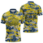 North Queensland Cowboys Rugby Zipper Polo Shirt Graffiti Typography Urban Camo Abstract Street Style