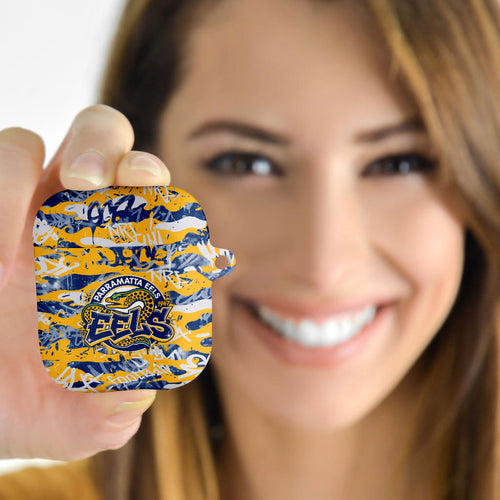 Parramatta Eels Rugby AirPods Case Graffiti Typography Urban Camo Abstract Street Style