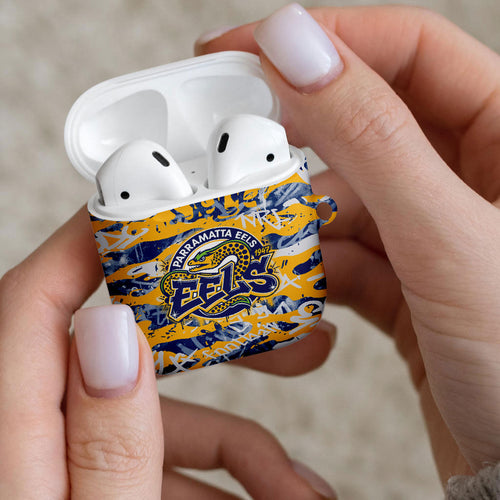 Parramatta Eels Rugby AirPods Case Graffiti Typography Urban Camo Abstract Street Style