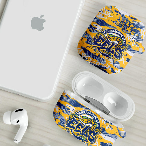 Parramatta Eels Rugby AirPods Case Graffiti Typography Urban Camo Abstract Street Style