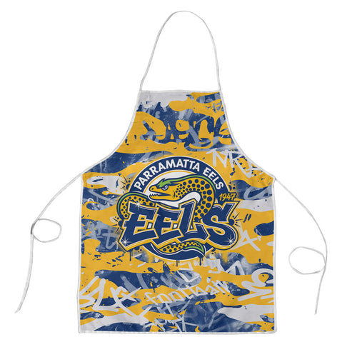 Parramatta Eels Rugby Apron Graffiti Typography Urban Camo Abstract Street Style