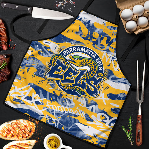 Parramatta Eels Rugby Apron Graffiti Typography Urban Camo Abstract Street Style