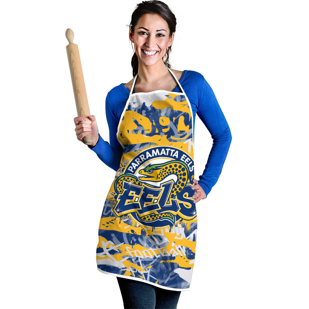 Parramatta Eels Rugby Apron Graffiti Typography Urban Camo Abstract Street Style