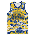 Parramatta Eels Rugby Basketball Jersey Graffiti Typography Urban Camo Abstract Street Style