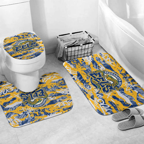 Parramatta Eels Rugby Bathroom Set Graffiti Typography Urban Camo Abstract Street Style