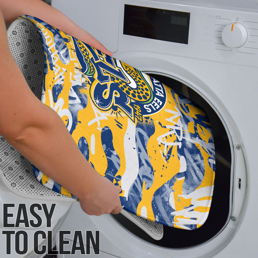 Parramatta Eels Rugby Bathroom Set Graffiti Typography Urban Camo Abstract Street Style