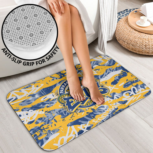 Parramatta Eels Rugby Bathroom Set Graffiti Typography Urban Camo Abstract Street Style