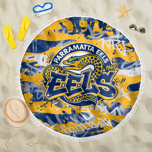 Parramatta Eels Rugby Beach Blanket Graffiti Typography Urban Camo Abstract Street Style
