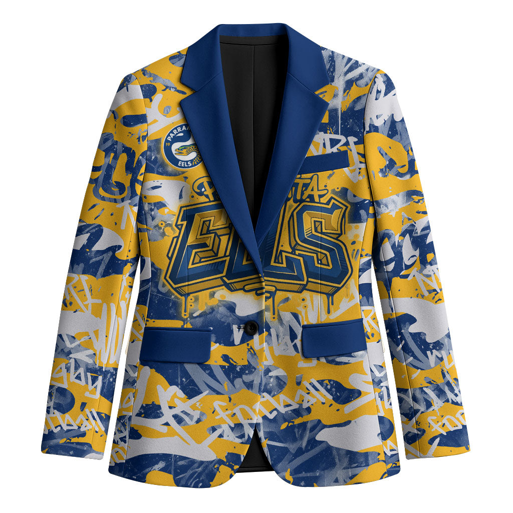 Parramatta Eels Rugby Blazer Graffiti Typography Urban Camo Abstract Street Style