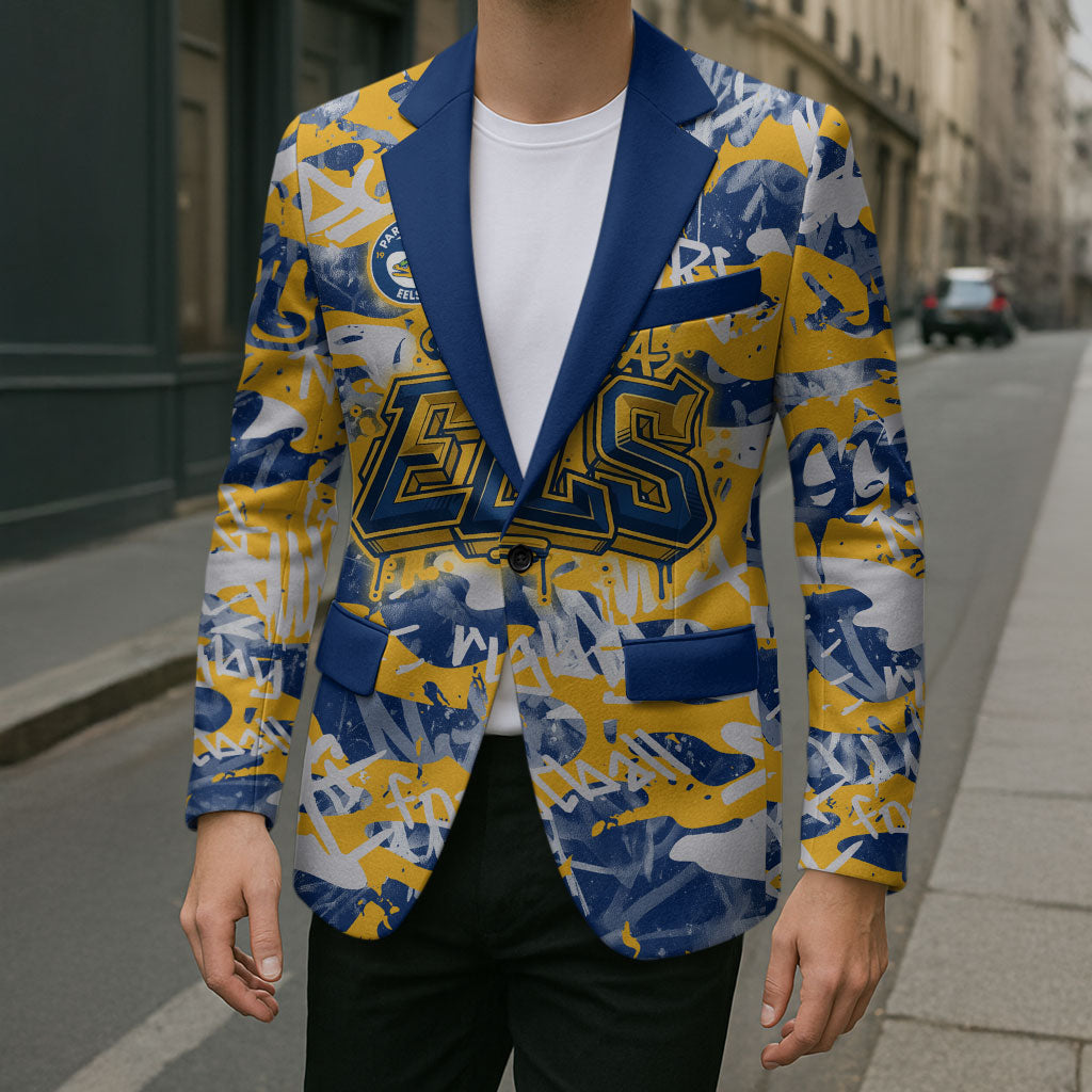 Parramatta Eels Rugby Blazer Graffiti Typography Urban Camo Abstract Street Style