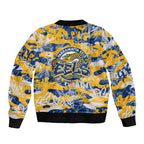 Parramatta Eels Rugby Bomber Jacket Graffiti Typography Urban Camo Abstract Street Style