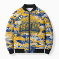 Parramatta Eels Rugby Bomber Puffer Jacket Graffiti Typography Urban Camo Abstract Street Style