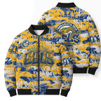 Parramatta Eels Rugby Bomber Puffer Jacket Graffiti Typography Urban Camo Abstract Street Style