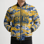 Parramatta Eels Rugby Bomber Puffer Jacket Graffiti Typography Urban Camo Abstract Street Style