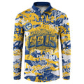 Parramatta Eels Rugby Button Sweatshirt Graffiti Typography Urban Camo Abstract Street Style
