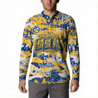 Parramatta Eels Rugby Button Sweatshirt Graffiti Typography Urban Camo Abstract Street Style