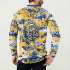 Parramatta Eels Rugby Button Sweatshirt Graffiti Typography Urban Camo Abstract Street Style