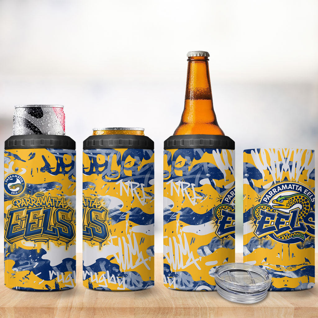 Parramatta Eels Rugby 4 in 1 Can Cooler Tumbler Graffiti Typography Urban Camo Abstract Street Style