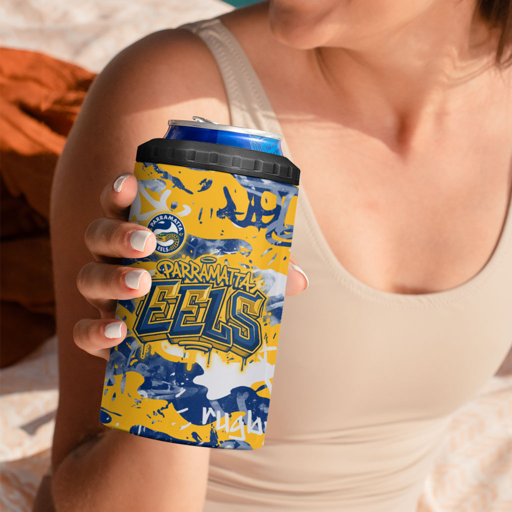 Parramatta Eels Rugby 4 in 1 Can Cooler Tumbler Graffiti Typography Urban Camo Abstract Street Style