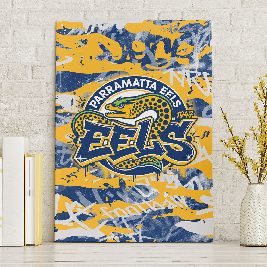 Parramatta Eels Rugby Canvas Wall Art Graffiti Typography Urban Camo Abstract Street Style