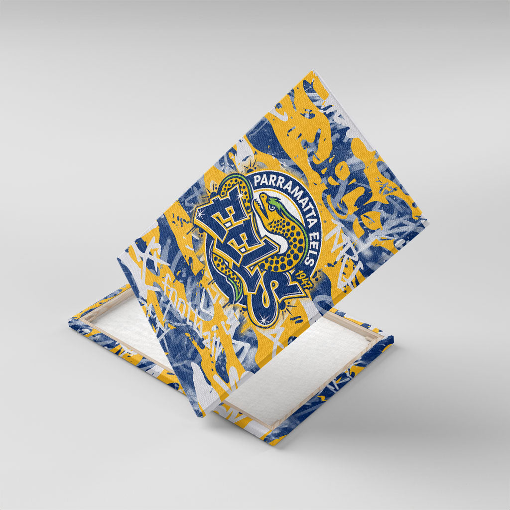 Parramatta Eels Rugby Canvas Wall Art Graffiti Typography Urban Camo Abstract Street Style