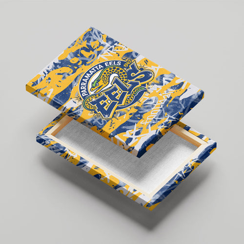 Parramatta Eels Rugby Canvas Wall Art Graffiti Typography Urban Camo Abstract Street Style