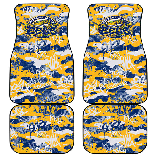 Parramatta Eels Rugby Car Mats Graffiti Typography Urban Camo Abstract Street Style