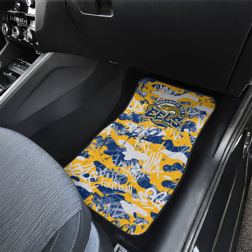 Parramatta Eels Rugby Car Mats Graffiti Typography Urban Camo Abstract Street Style