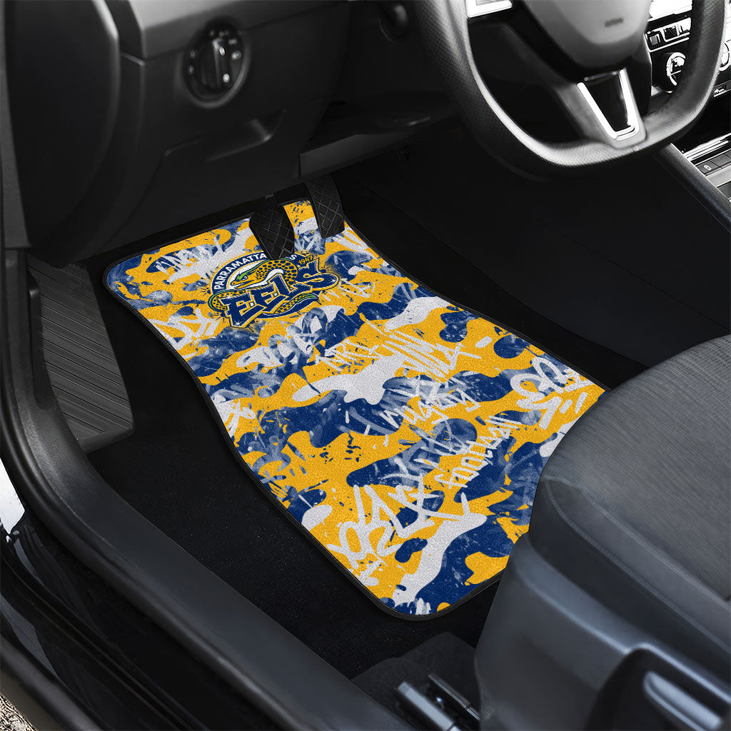 Parramatta Eels Rugby Car Mats Graffiti Typography Urban Camo Abstract Street Style