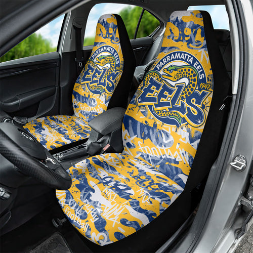 Parramatta Eels Rugby Car Seat Cover Graffiti Typography Urban Camo Abstract Street Style