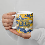 Parramatta Eels Rugby Ceramic Mug Graffiti Typography Urban Camo Abstract Street Style